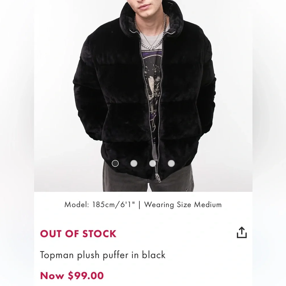 Topman Velvet Plush Puffer Zip Up Jacket in Purple
